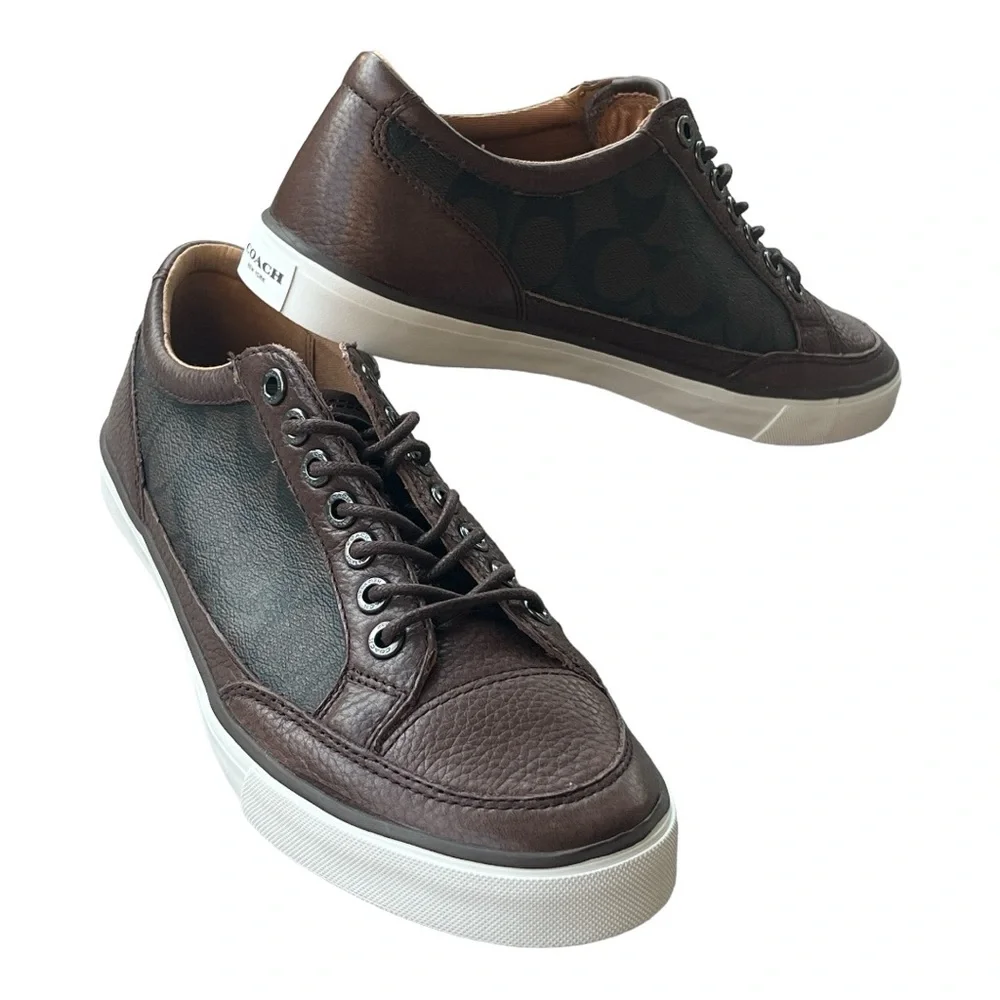 COACH PORTER LOW TOP SNEAKER MAHOGANY UNISEX - Picture 1 of 10